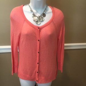 🛍️  Peachy Coral Button-up Cardigan S/P by American Eagle